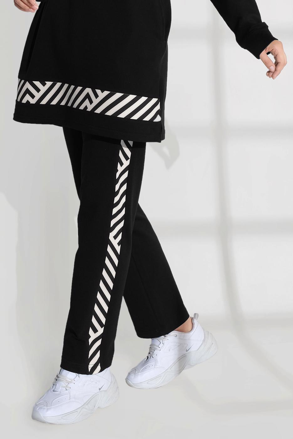 Hijab clothing BLACK COTTON TRACKSUIT 7809 