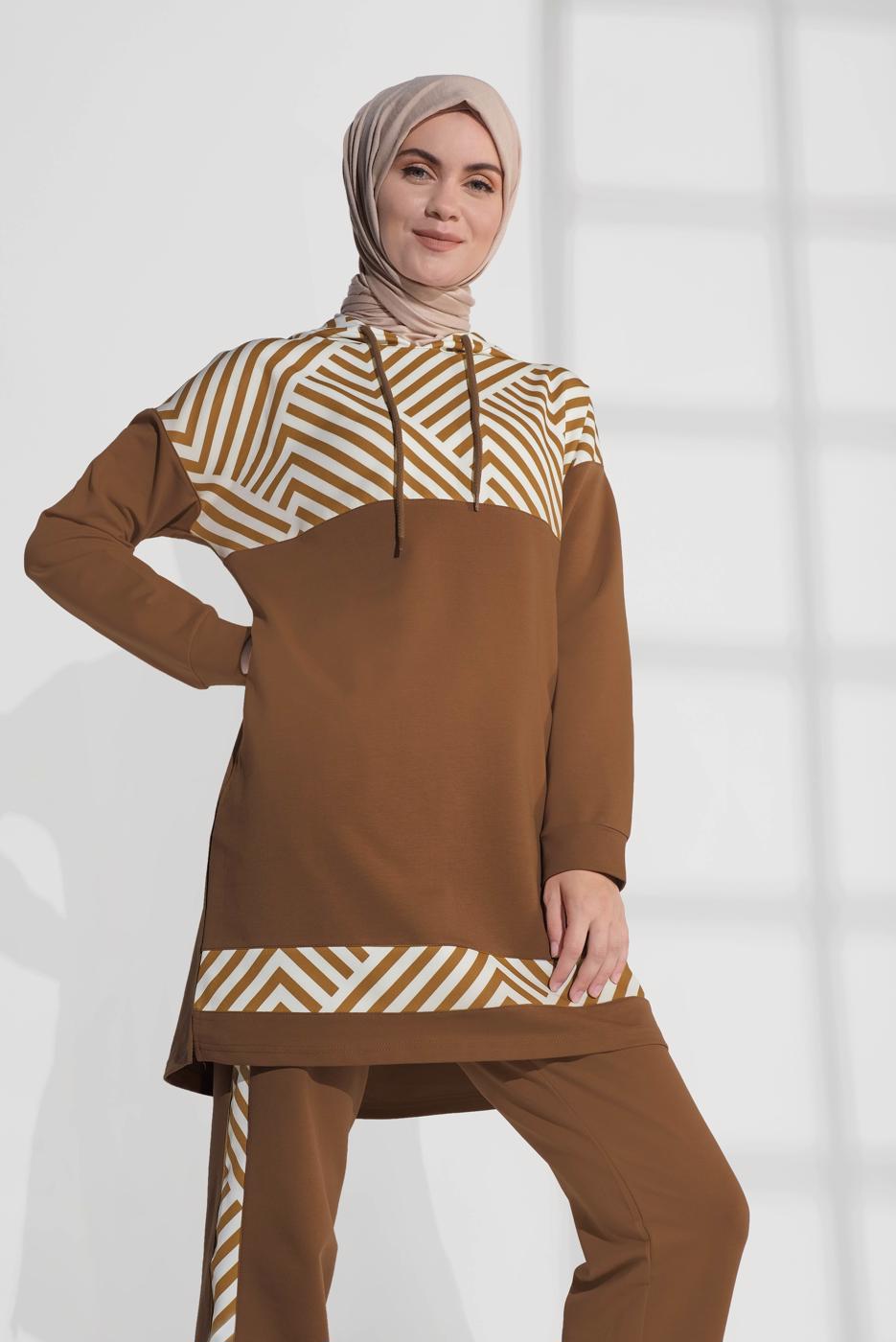 Hijab clothing ORANGE COTTON TRACKSUIT 7809 