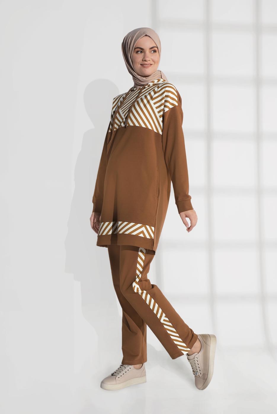 Hijab clothing ORANGE COTTON TRACKSUIT 7809 