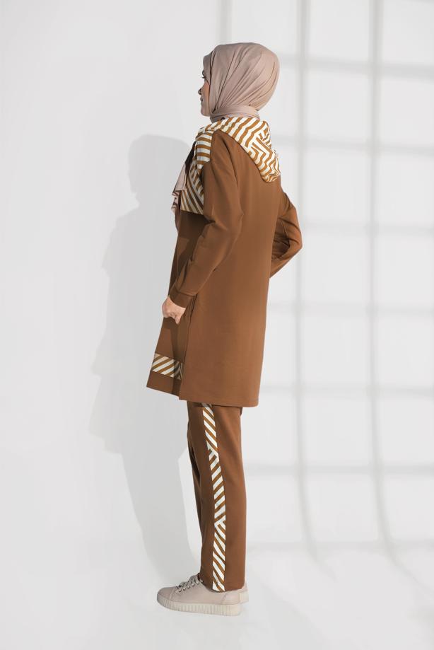 Hijab clothing ORANGE COTTON TRACKSUIT 7809  - TRENDTESETTÜR