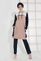 Hijab clothing POWDER HOODED COTTON TRACKSUIT 7928 