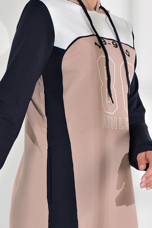 Hijab clothing POWDER HOODED COTTON TRACKSUIT 7928  - TRENDTESETTÜR