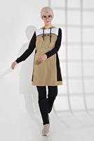 Hijab clothing YELLOW HOODED COTTON TRACKSUIT 7928 