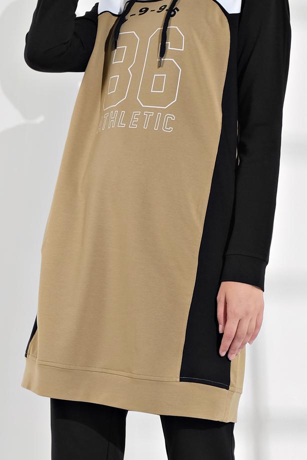 Hijab clothing YELLOW HOODED COTTON TRACKSUIT 7928  - TRENDTESETTÜR