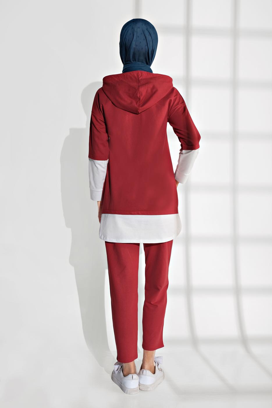 Hijab clothing RED SHIRT-HEM TUNIC 8202 