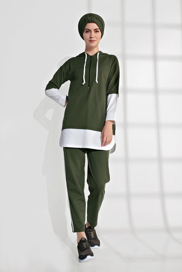 Hijab clothing KHAKI SHIRT-HEM TUNIC 8202  - TRENDTESETTÜR
