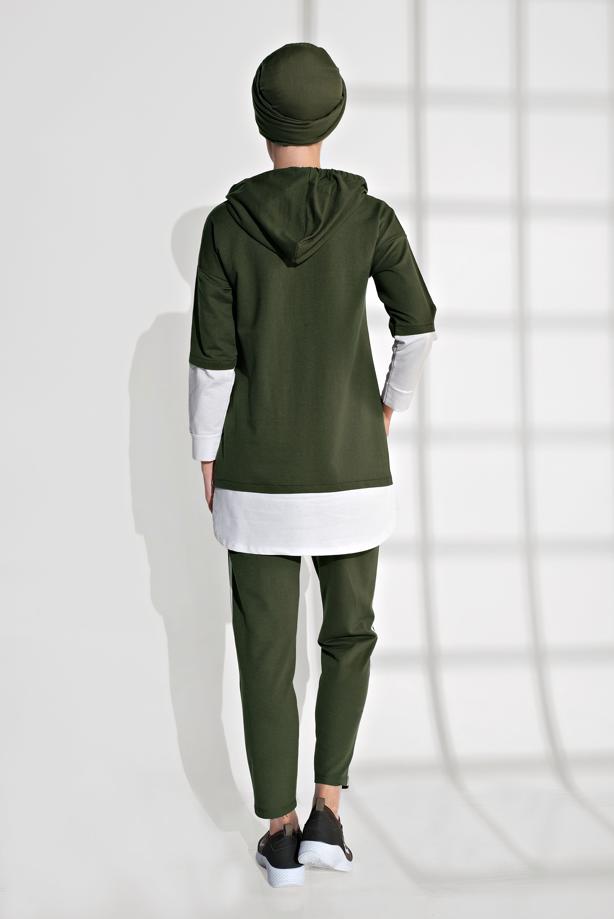 Hijab clothing KHAKI SHIRT-HEM TUNIC 8202  - TRENDTESETTÜR