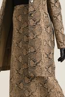 Tesettür giyim KAHVE YILAN DERİSİ DESENLİ KALEM ETEK 6294-1