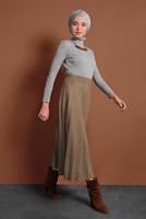 Vêtements hijab BEIGE JUPE EN COTON À PLIS 1694 