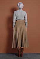 Vêtements hijab BEIGE JUPE EN COTON À PLIS 1694 