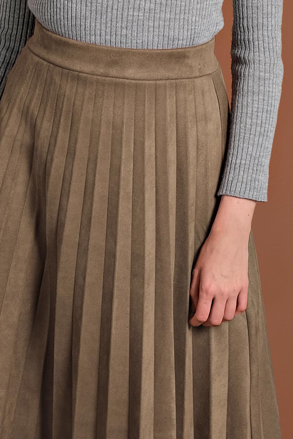 Vêtements hijab BEIGE JUPE EN COTON À PLIS 1694 