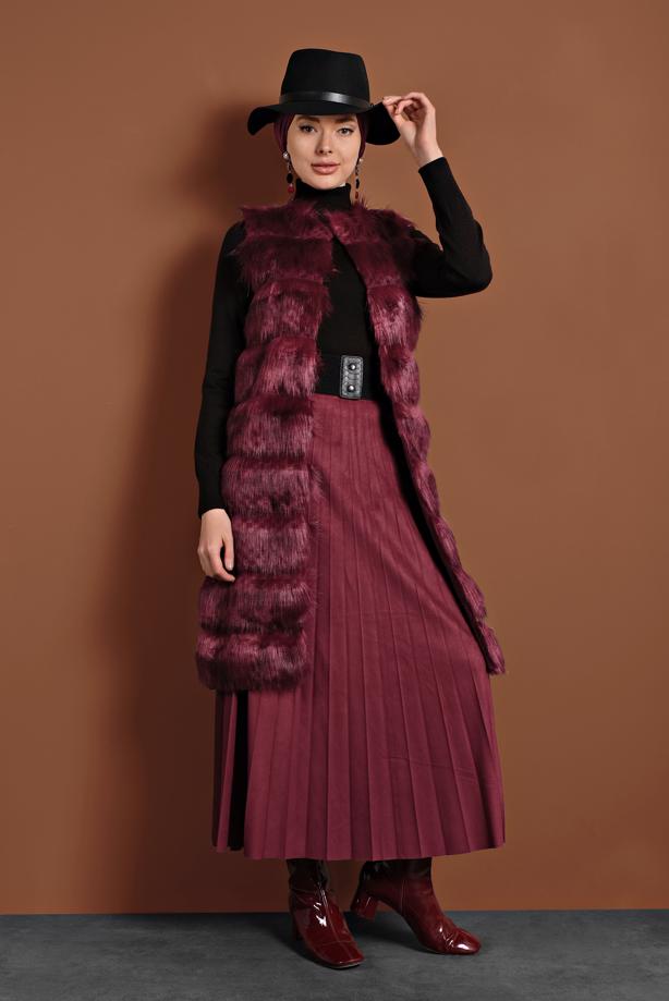 Hijab clothing  PLEATED COTTON SKIRT 1694 - TRENDTESETTÜR