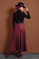 Vêtements hijab ROUGE BORDEAUX JUPE EN COTON À PLIS 1694 