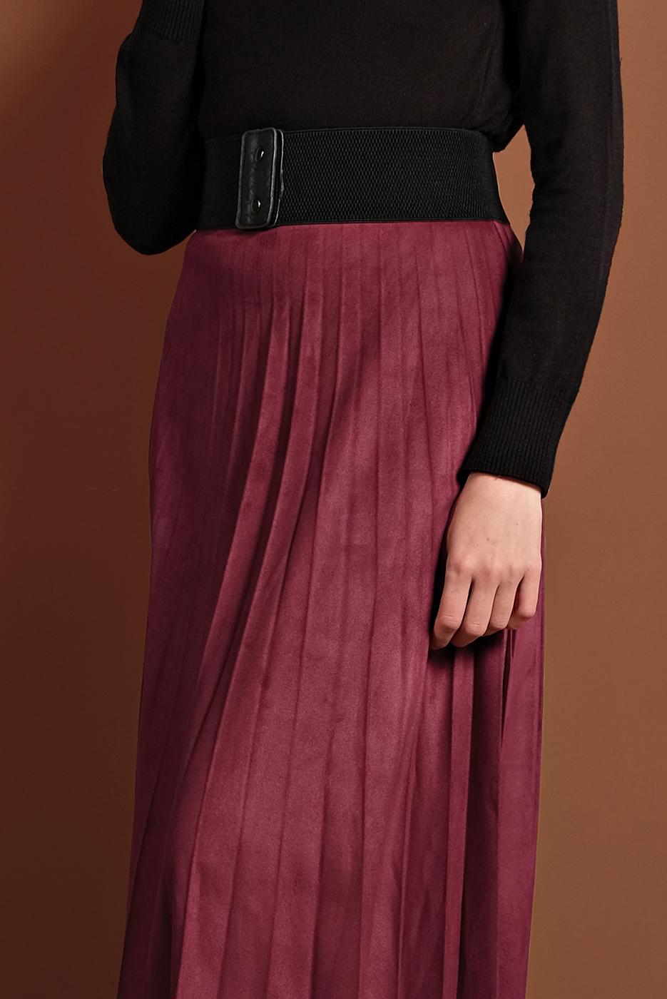 Vêtements hijab ROUGE BORDEAUX JUPE EN COTON À PLIS 1694 