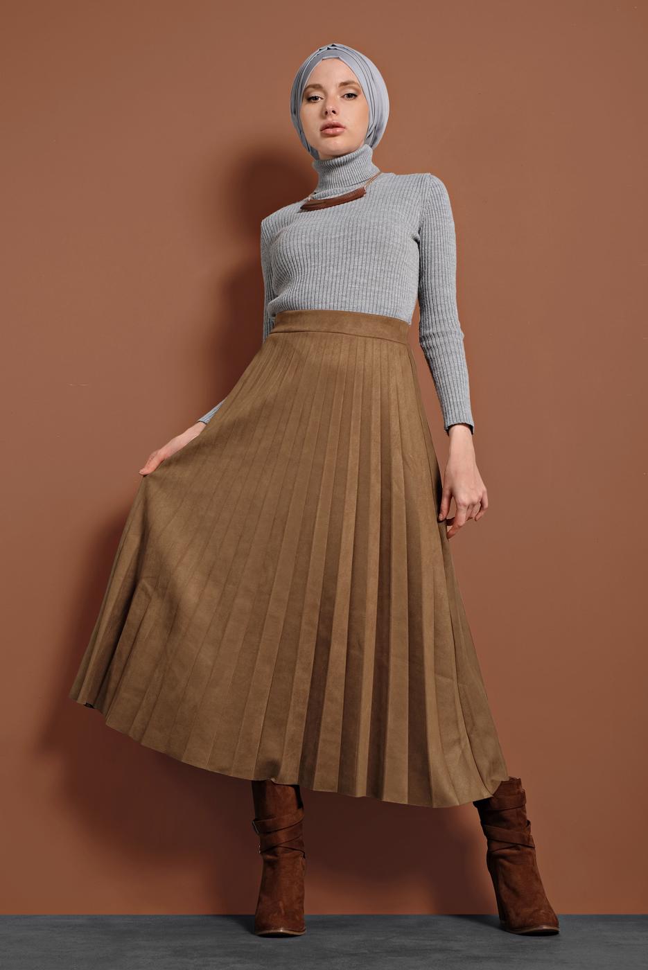 Hijab clothing TABA PLEATED COTTON SKIRT 1694