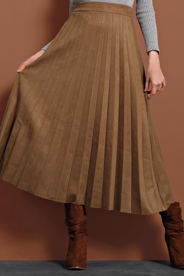 Hijab clothing  PLEATED COTTON SKIRT 1694 - TRENDTESETTÜR