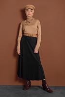 Vêtements hijab NOIR JUPE EN DAIM À VOLANTS 1695 