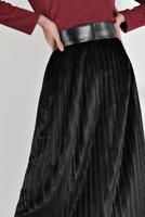 Tesettür giyim SİYAH PİLİSELİ KADİFE ETEK 3300