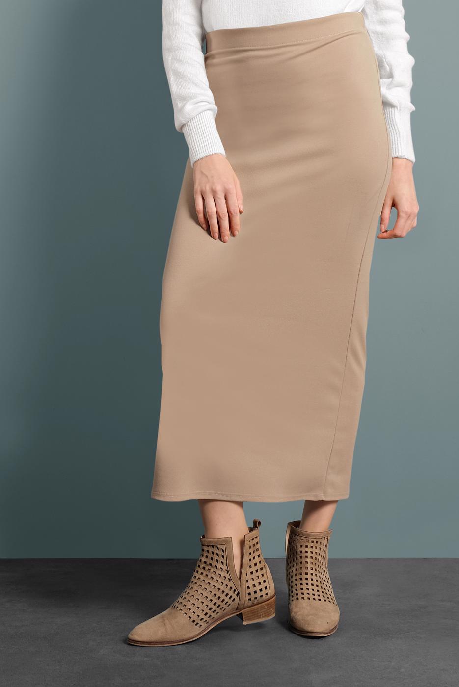 Vêtements hijab BEIGE JUPE TUBE EN LYCRA 3580 