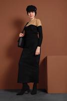 Vêtements hijab NOIR JUPE LYCRA EN DAIM À TAILLE-HAUTE 6060 