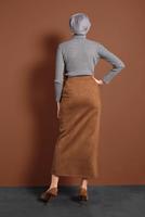 Vêtements hijab TABA JUPE LYCRA EN DAIM À TAILLE-HAUTE 6060 