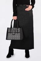 Tesettür giyim SİYAH KEMERLİ GİZLİ YIRTMAÇLI ETEK 6255 