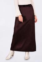 Tesettür giyim BORDO KEMERLİ GİZLİ YIRTMAÇLI ETEK 6255 