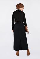 Tesettür giyim SİYAH DÜZ KESİM SÜET ETEK 6263