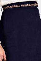 Tesettür giyim LACİVERT DÜZ KESİM SÜET ETEK 6263