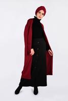 Tesettür giyim SİYAH DÜĞME DETAYLI ETEK 6267