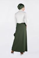 Tesettür giyim HAKİ DÜĞME DETAYLI ETEK 6267