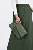 Tesettür giyim HAKİ DÜĞME DETAYLI ETEK 6267