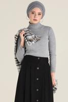 Tesettür giyim SİYAH BOYDAN DÜĞMELİ ETEK 6270 