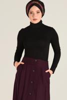 Tesettür giyim BORDO BOYDAN DÜĞMELİ ETEK 6270 