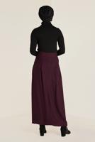 Tesettür giyim BORDO BOYDAN DÜĞMELİ ETEK 6270 