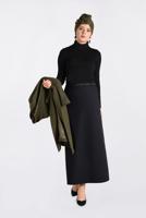 Tesettür giyim SİYAH ZİNCİR DETAYLI KALEM ETEK 6273