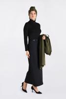 Tesettür giyim SİYAH ZİNCİR DETAYLI KALEM ETEK 6273