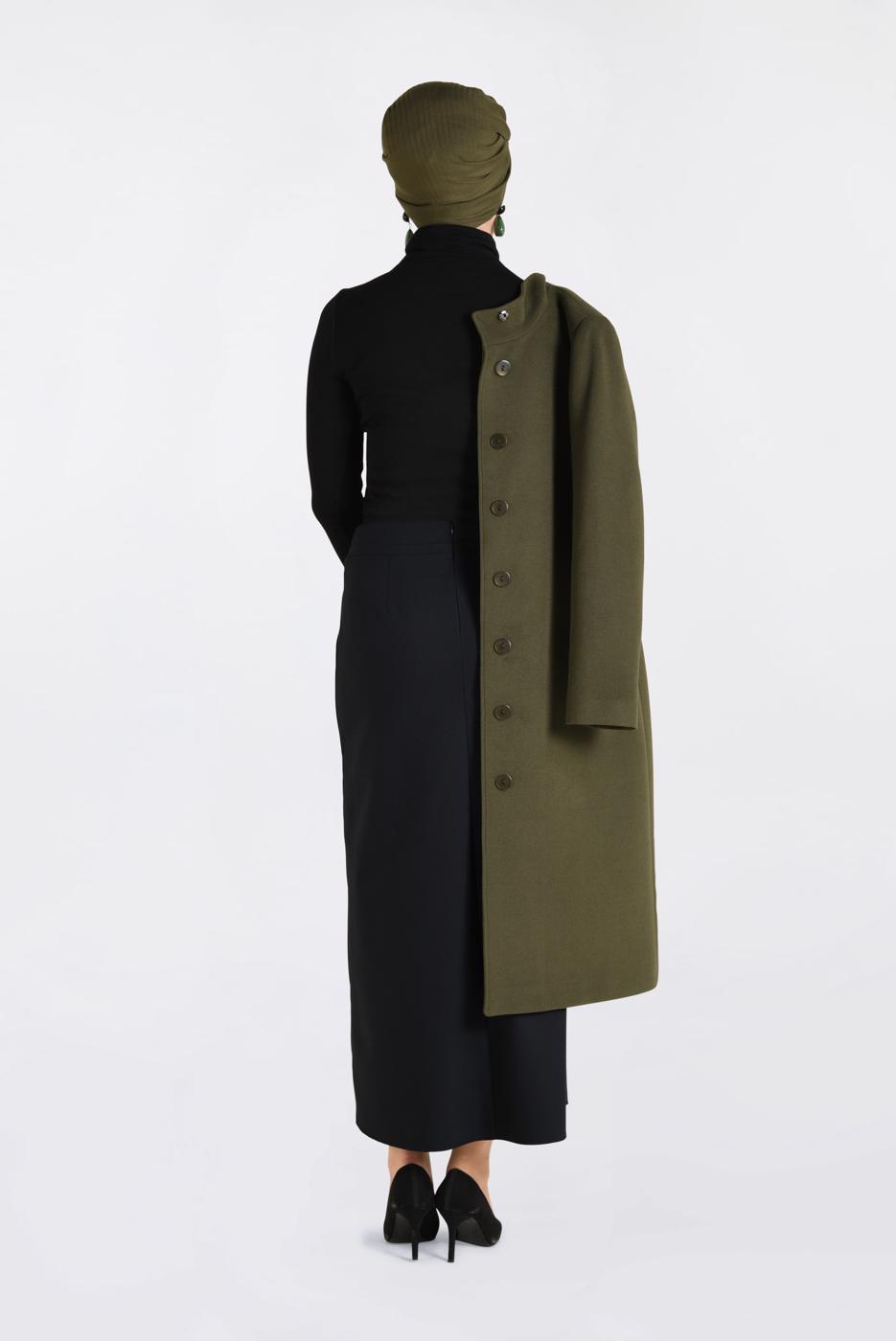 Tesettür giyim SİYAH ZİNCİR DETAYLI KALEM ETEK 6273