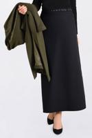 Tesettür giyim SİYAH ZİNCİR DETAYLI KALEM ETEK 6273