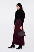 Tesettür giyim BORDO ZİNCİR DETAYLI KALEM ETEK 6273