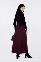 Tesettür giyim BORDO ZİNCİR DETAYLI KALEM ETEK 6273