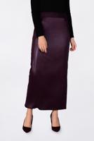 Tesettür giyim BORDO FERMUARLI DERİ ETEK 6279