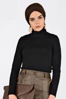 Tesettür giyim KAHVE CEPLİ SUNİ DERİ ETEK 6281