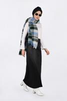 Tesettür giyim SİYAH DÜĞMELİ DERİ ETEK 6282