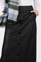 Tesettür giyim SİYAH DÜĞMELİ DERİ ETEK 6282