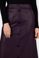 Tesettür giyim BORDO DÜĞMELİ DERİ ETEK 6282