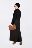 Hijab clothing BROWN BUTTONED SKIRT WITH SLIT 6283