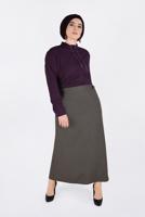 Vêtements hijab BRUN JUPE À BOUTONNÉE AVEC FENTE 6283