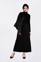 Tesettür giyim SİYAH CEP DETAYLI KLASİK ETEK 6292