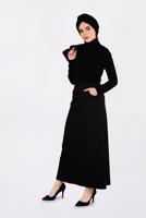 Tesettür giyim SİYAH CEP DETAYLI KLASİK ETEK 6292